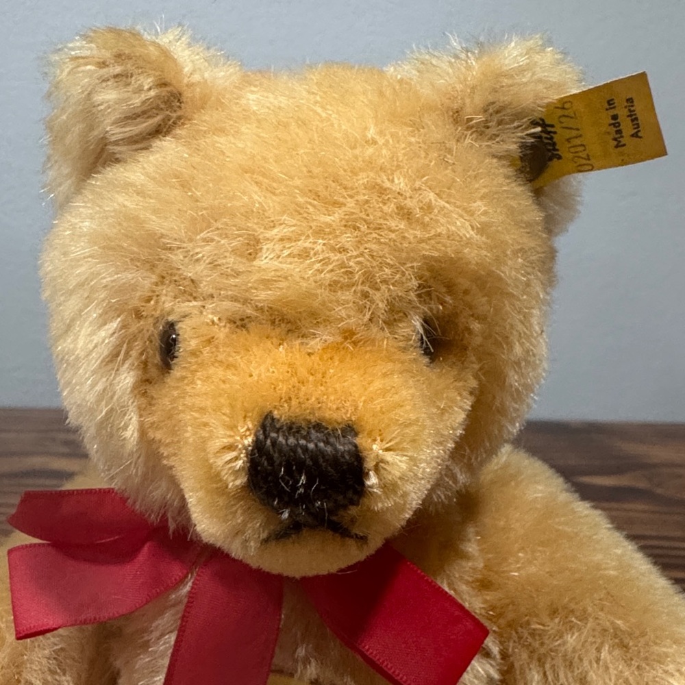 Vintage Steiff Teddy Bear 0201/26 w/ Button in Ear, Tags & Ribbon - Picture 4 of 8